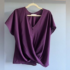 Lush Purple Sheer button up Medium Blouse
